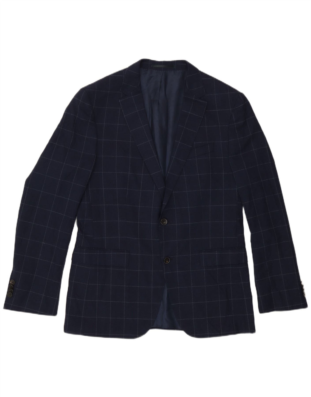 Hugo Boss Herre 2-knaps blazerjakke EU 50 Large Navy Blue Check