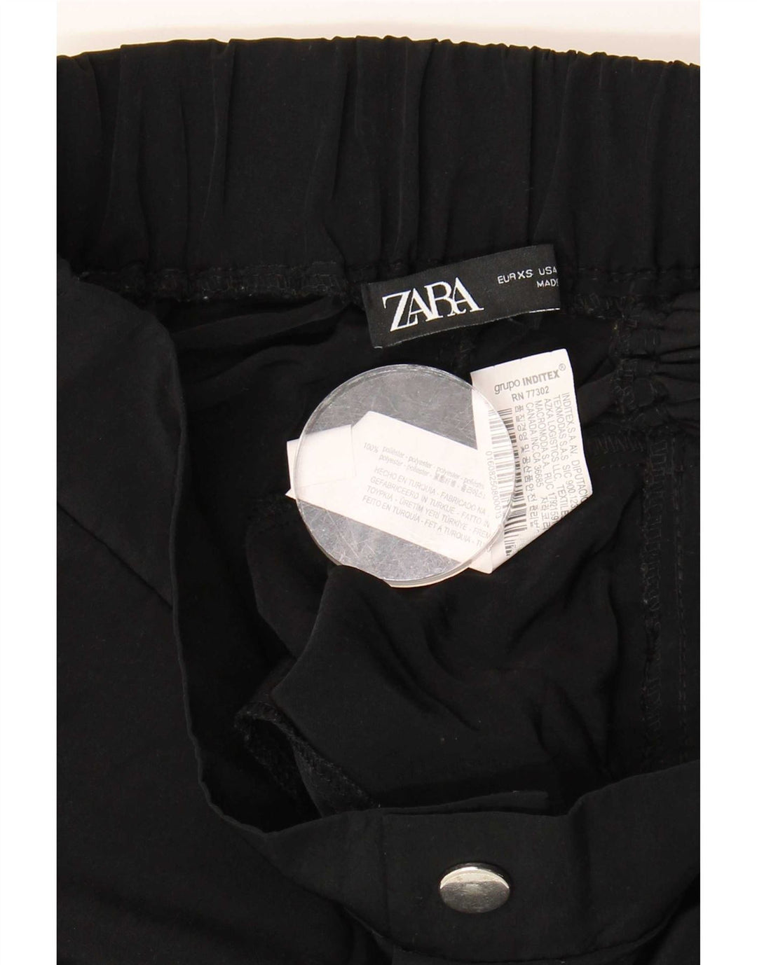 Zara Joggers Cargo Bukser XS W24 L25 Sort polyester