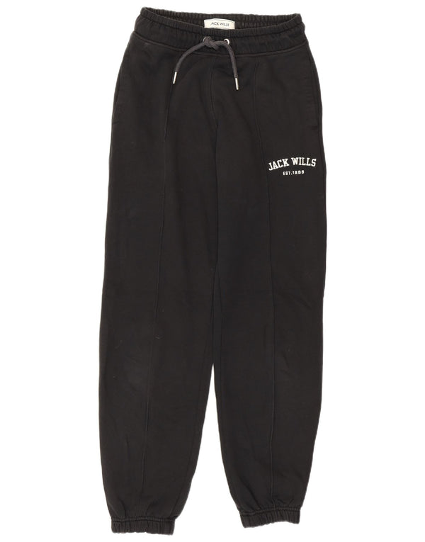 Jack Wills Dame træningsdragt Bukser Joggers UK 8 Small Black Bomuld