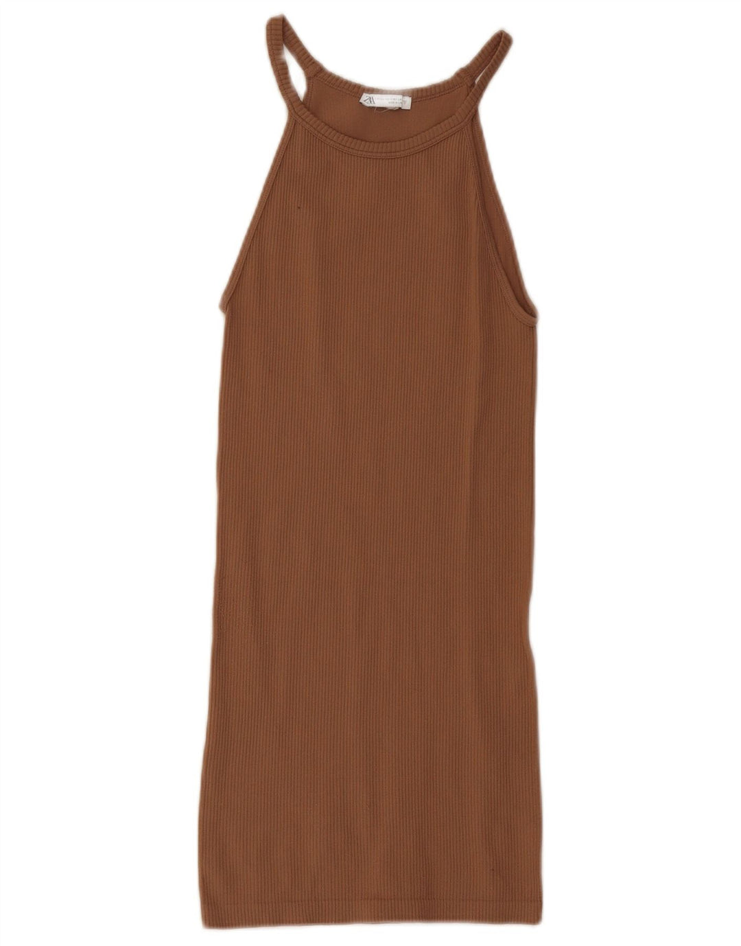Zara Dame Mini Halter Dress UK 4 XS Brun