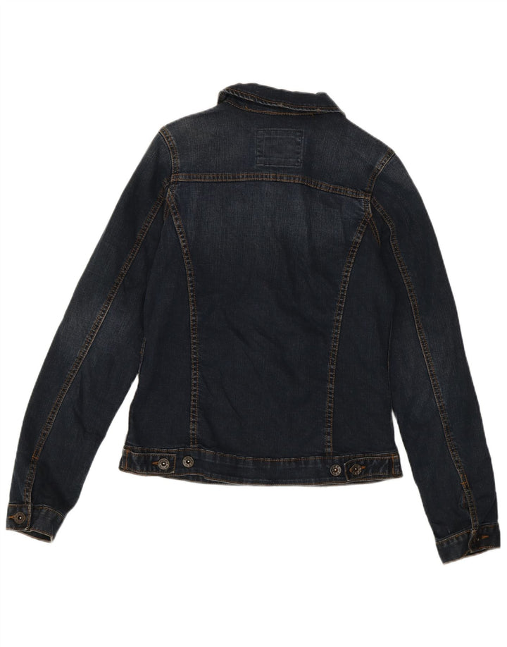 Fat Face Dame Denim Jacket UK 10 Small Navy Blue Cotton