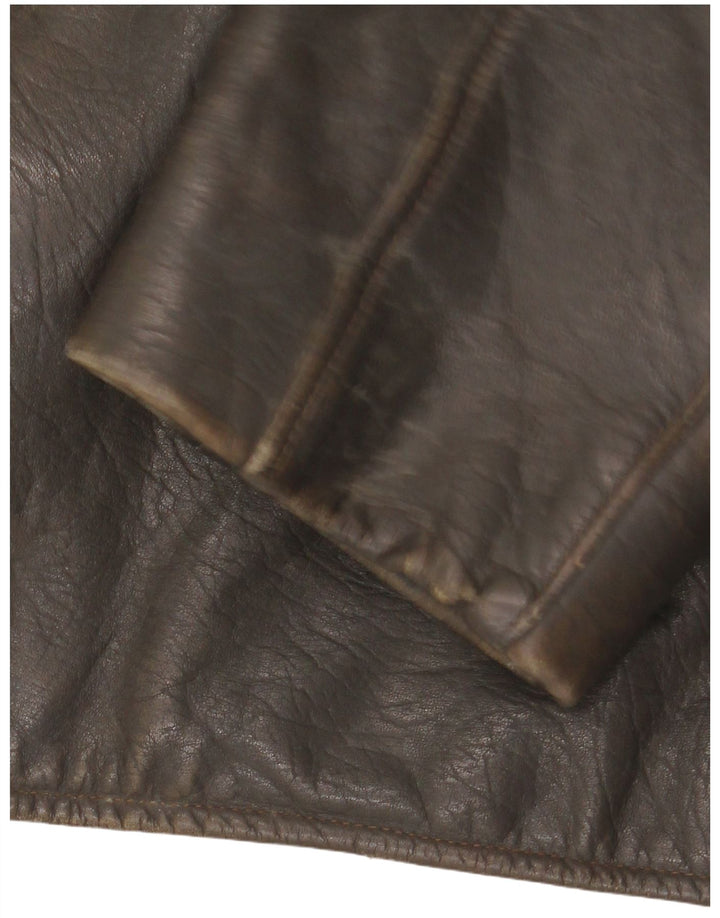 Vintage herre læderjakke IT 48 Medium Khaki