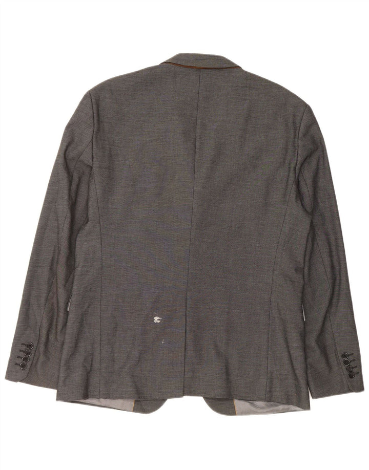 Zara Herre 2-knaps blazerjakke str. 54 XL Grå polyester