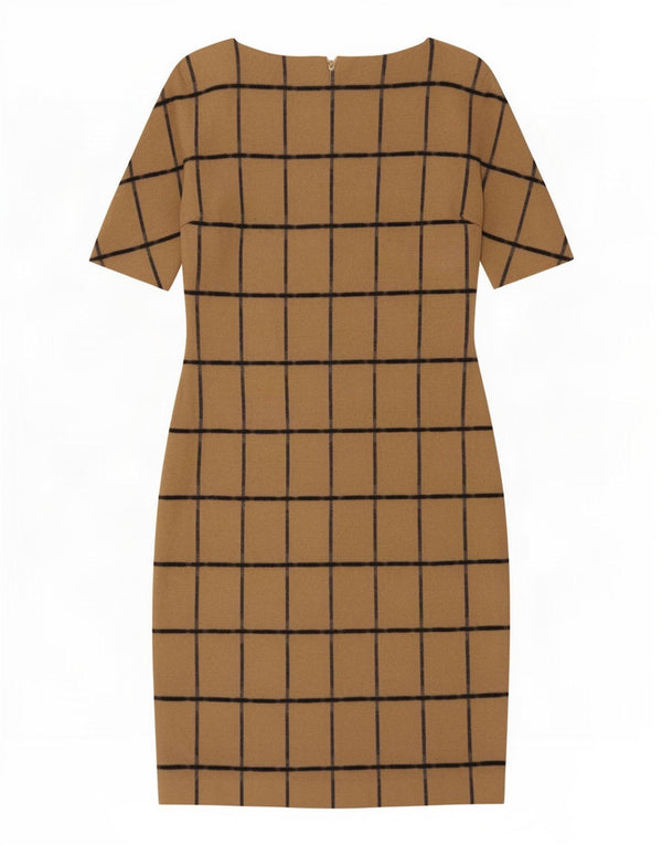 Zara Womens Sheath Dress UK 14 Stor brun ternet
