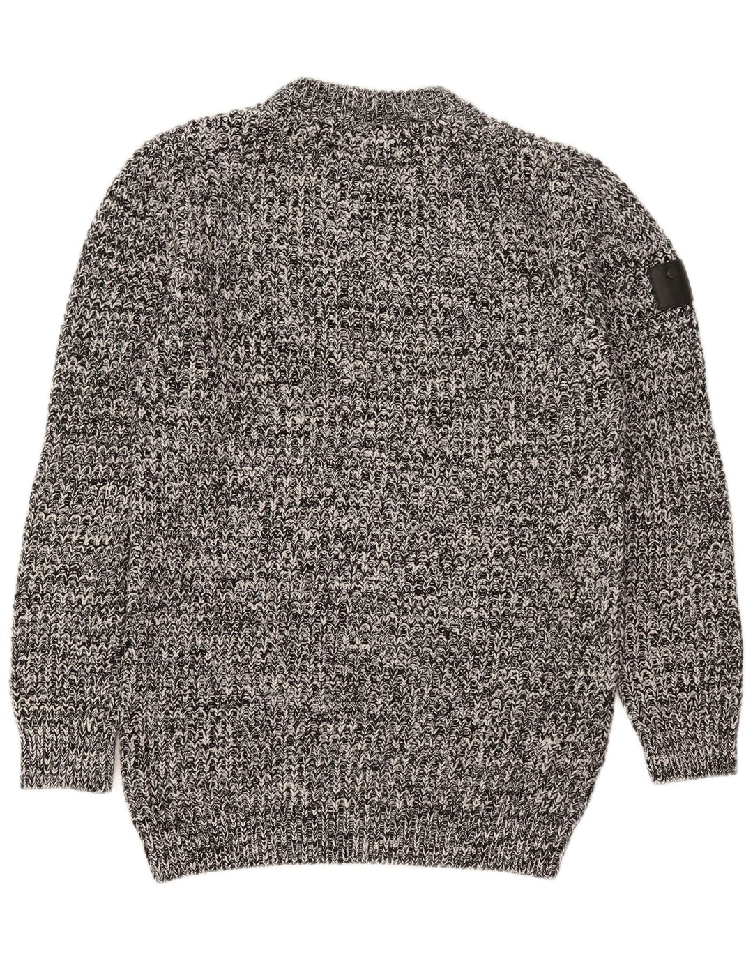 Superdry sweater med rund hals til mænd, stor grå flækket