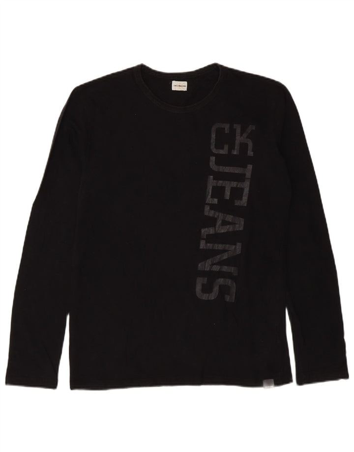 Calvin Klein Jeans Herre Grafisk Top Langærmet Lille Sort
