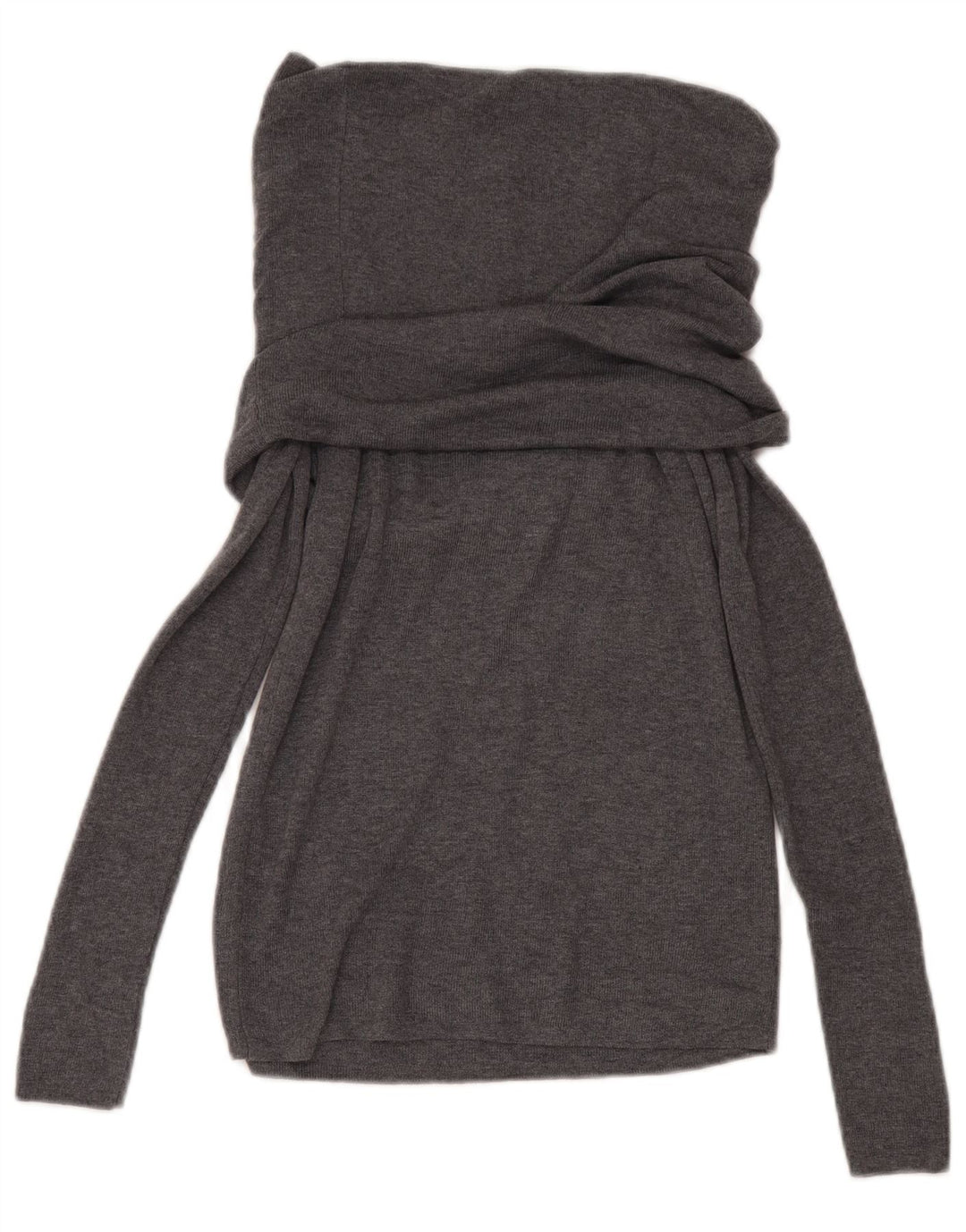 Zara Dame Rullehals Sweater UK 14 Large Grå Polyester