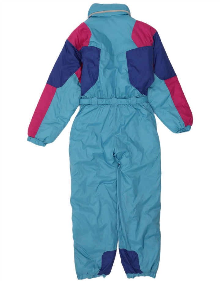 Cacao Dame Hætte Ski Jumpsuit IT 46 Stor Blå Colourblock Nylon