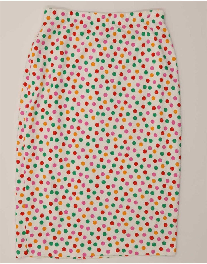 Liola Dame 4-knaps 2-delt nederdelsæt IT 46 Large W28 White Polka Dot