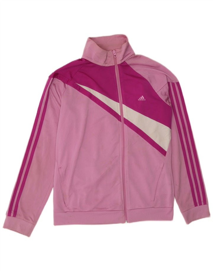 Adidas træningsdragt topjakke til kvinder UK 12/14 Medium Pink Colourblock