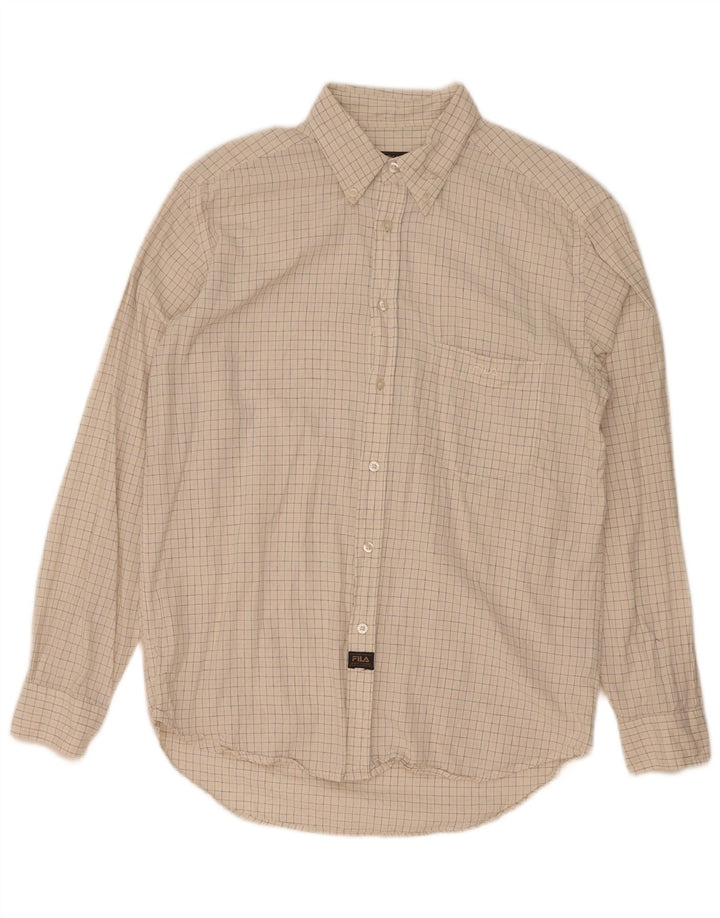 Fila Herreskjorte Medium Beige Ternet bomuld