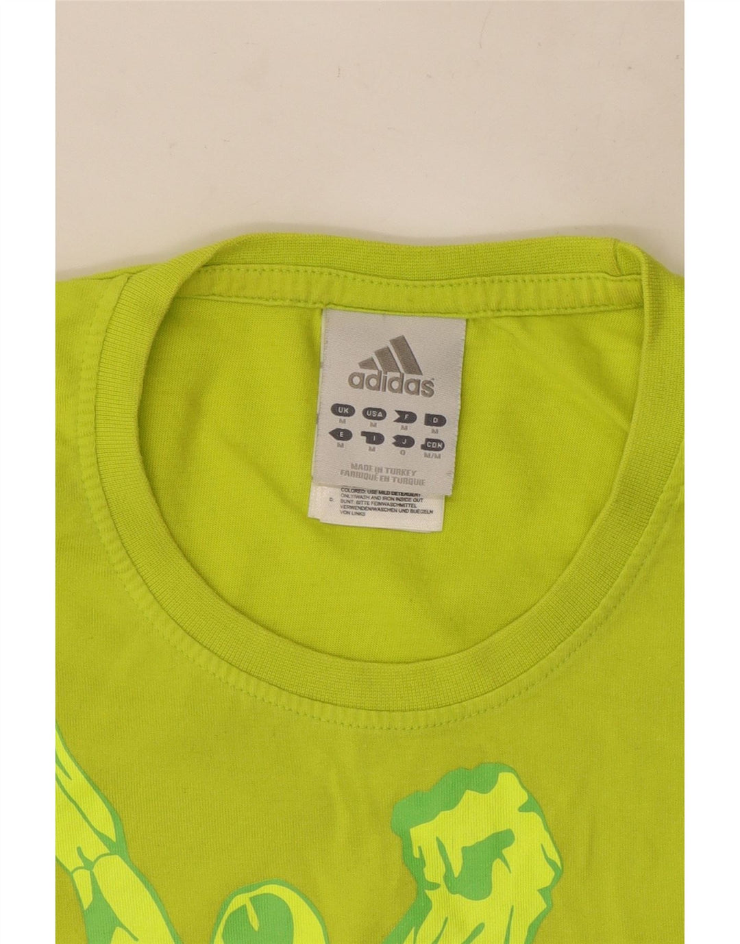 Adidas grafisk T-shirt top mellem grøn bomuld til mænd