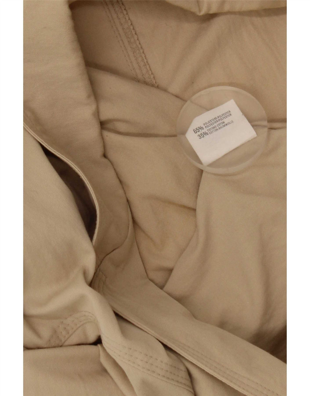 Stefanel Dame Crop 2 Button Blazer Jacket UK 16 Large Beige Polyester