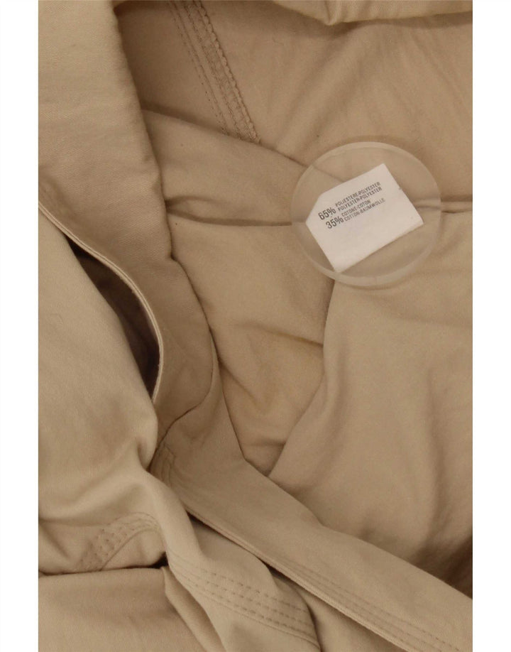 Stefanel Dame Crop 2 Button Blazer Jacket UK 16 Large Beige Polyester