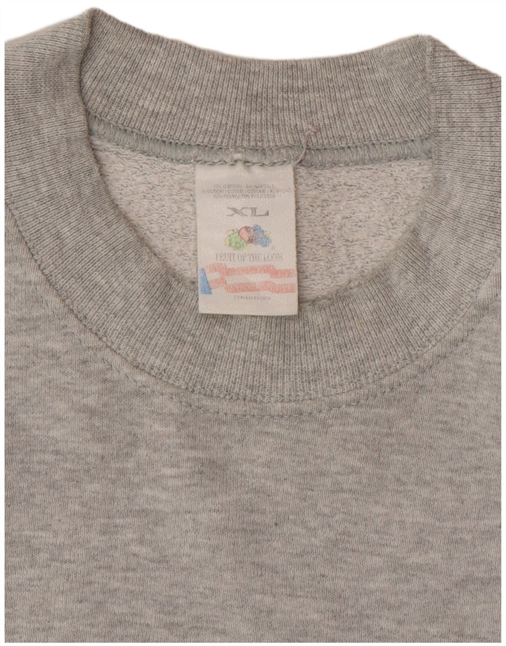 Vintage herre sweatshirt jumper XL grå bomuld
