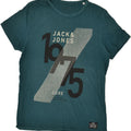 JACK & JONES Mens Graphic T-Shirt Top Medium Green Cotton | Vintage Jack & Jones | Thrift | Second-Hand Jack & Jones | Used Clothing | Messina Hembry 