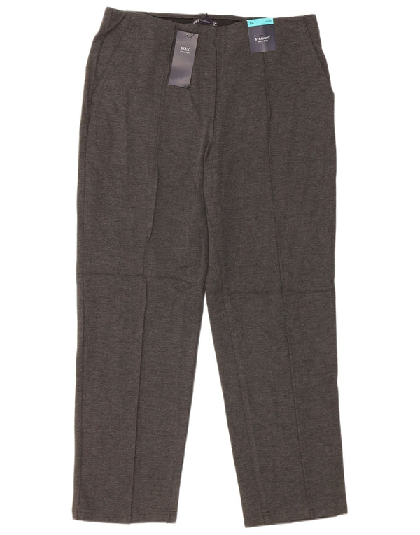 Marks & Spencer kvinders højtaljede chinobukser UK 14 Large W42 L27 Grå