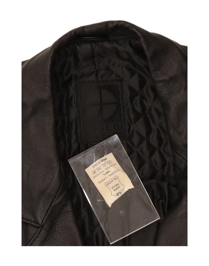ESSEBI Mens Leather Jacket UK 40 Large Black Leather Vintage Essebi and Second-Hand Essebi from Messina Hembry 