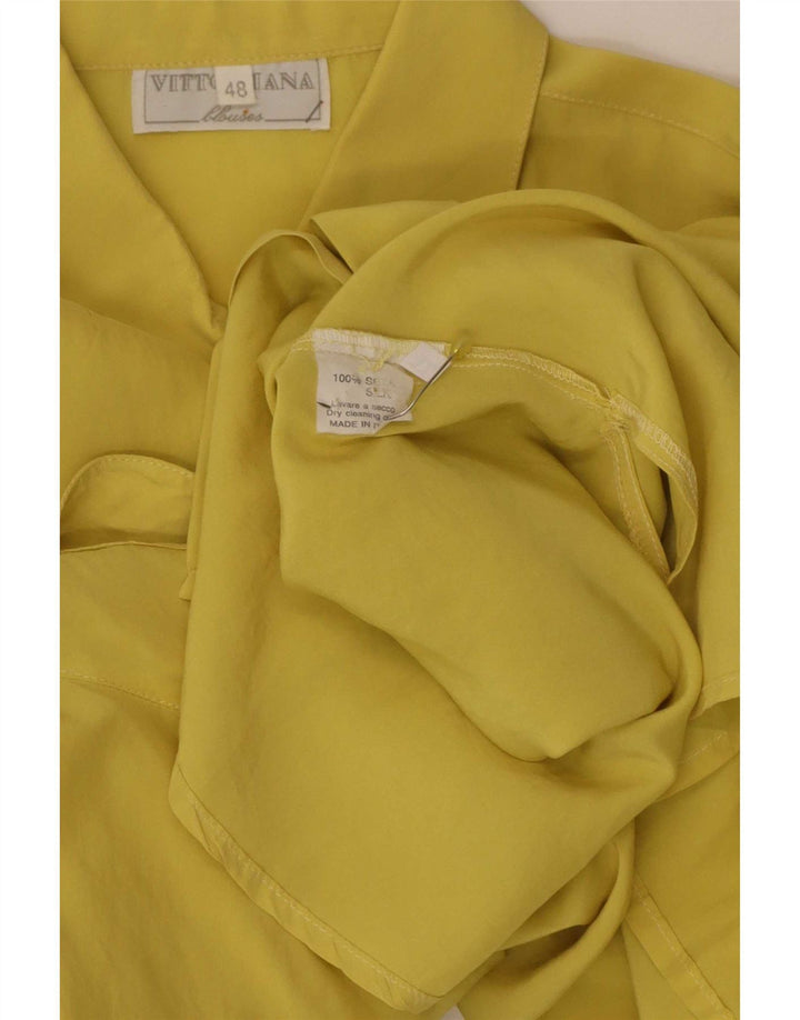 Vintage dameskjorte IT 48 XL gul silke