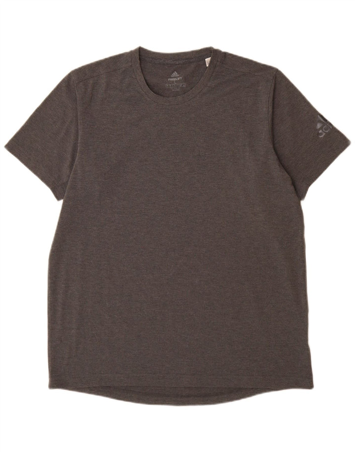 Adidas Herre Climalite T-Shirt Top Stor Grå Flecked Polyester