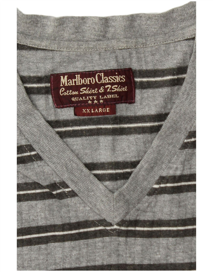 MARLBORO CLASSICS Herre T-Shirt Top 2XL Gråstribet