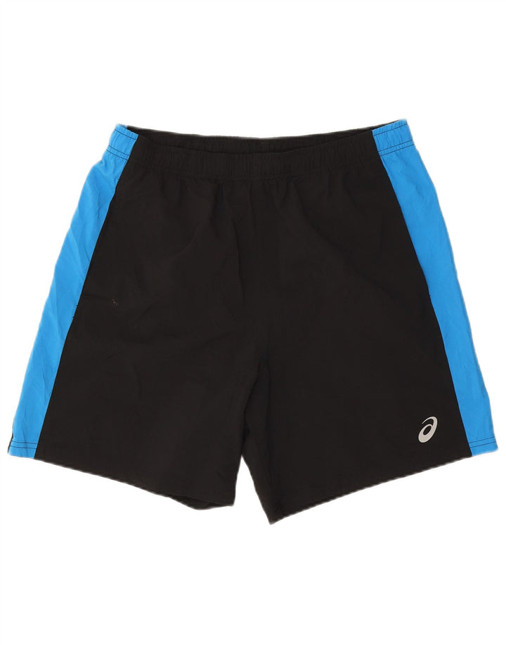 Asics Herre Sportshorts Large Sort Colourblock Polyester
