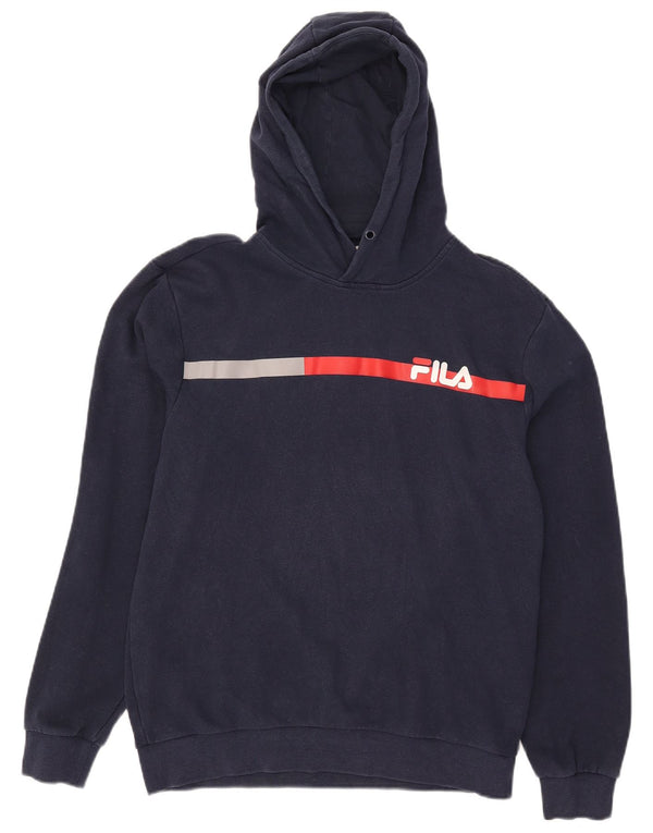 Fila Hættetrøje til mænd UK 38/40 Medium Marineblå Colourblock Bomuld
