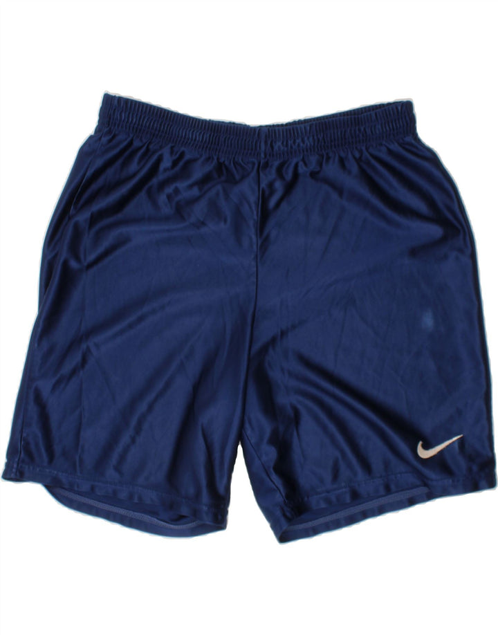NIKE Womens Sport Shorts UK 14/16 Large  Navy Blue Polyester Vintage Nike and Second-Hand Nike from Messina Hembry 