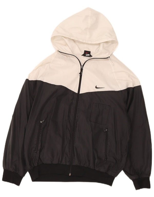 NIKE Loose Fit Bomberjakke med hætte UK 39/41 Medium Black Colourblock