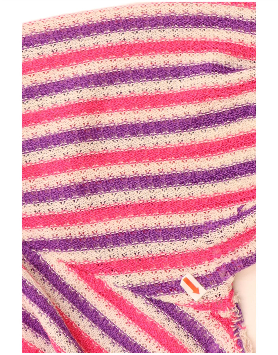 VINTAGE Dame Boat Neck Jumper Sweater UK 14 Stor Flerfarvet Stribet