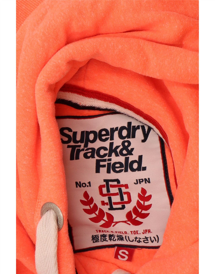 SUPERDRY Dame grafisk hættetrøje med lynlås UK 10 Small Orange Bomuld