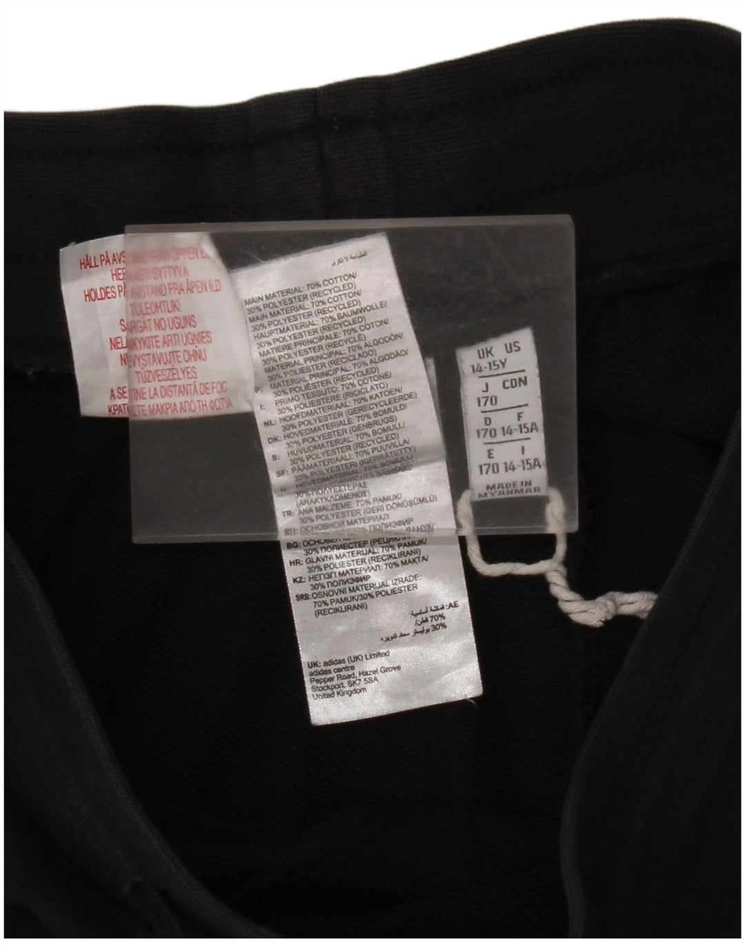 ADIDAS Træningsdragt til drenge Bukser Joggers 14-15 år Sort bomuld