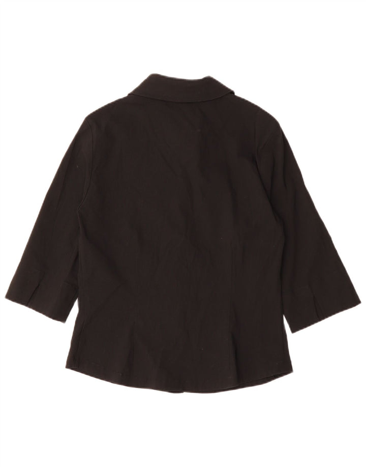YESSICA skjortebluse med 3/4 ærmer til kvinder EU 38 Medium Sort viskose