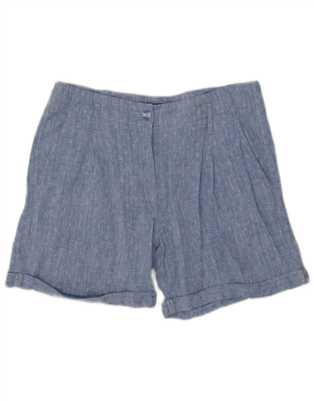 Marks & Spencer Dame-Pegged Chino Shorts UK 12 Medium W32 Blue Geometric
