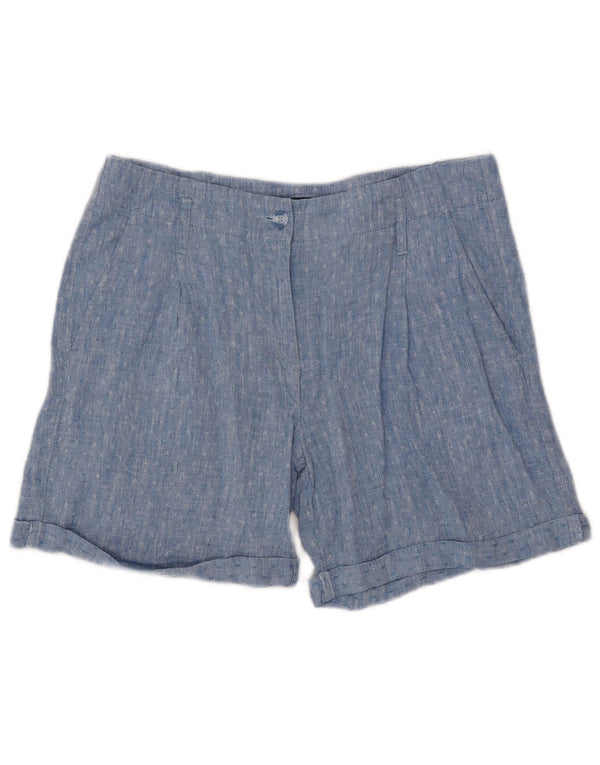 Marks & Spencer Dame-Pegged Chino Shorts UK 12 Medium W32 Blue Geometric