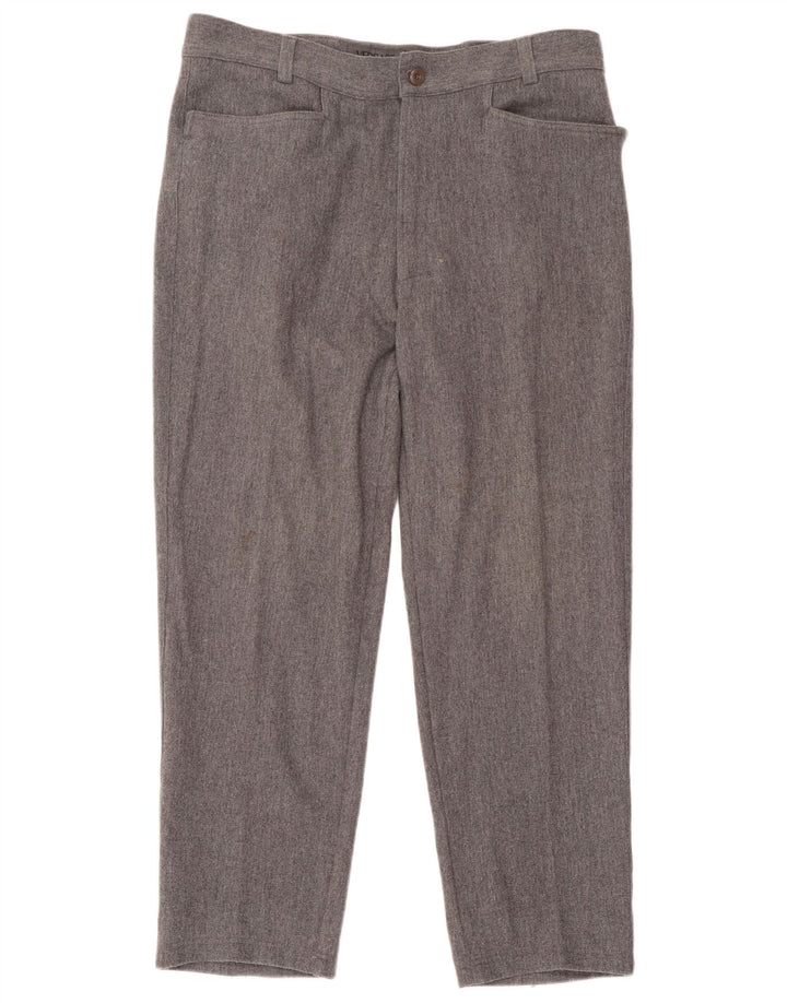 Versace Straight Suit Bukser til mænd IT 52 XL W38 L29 Grå Uld