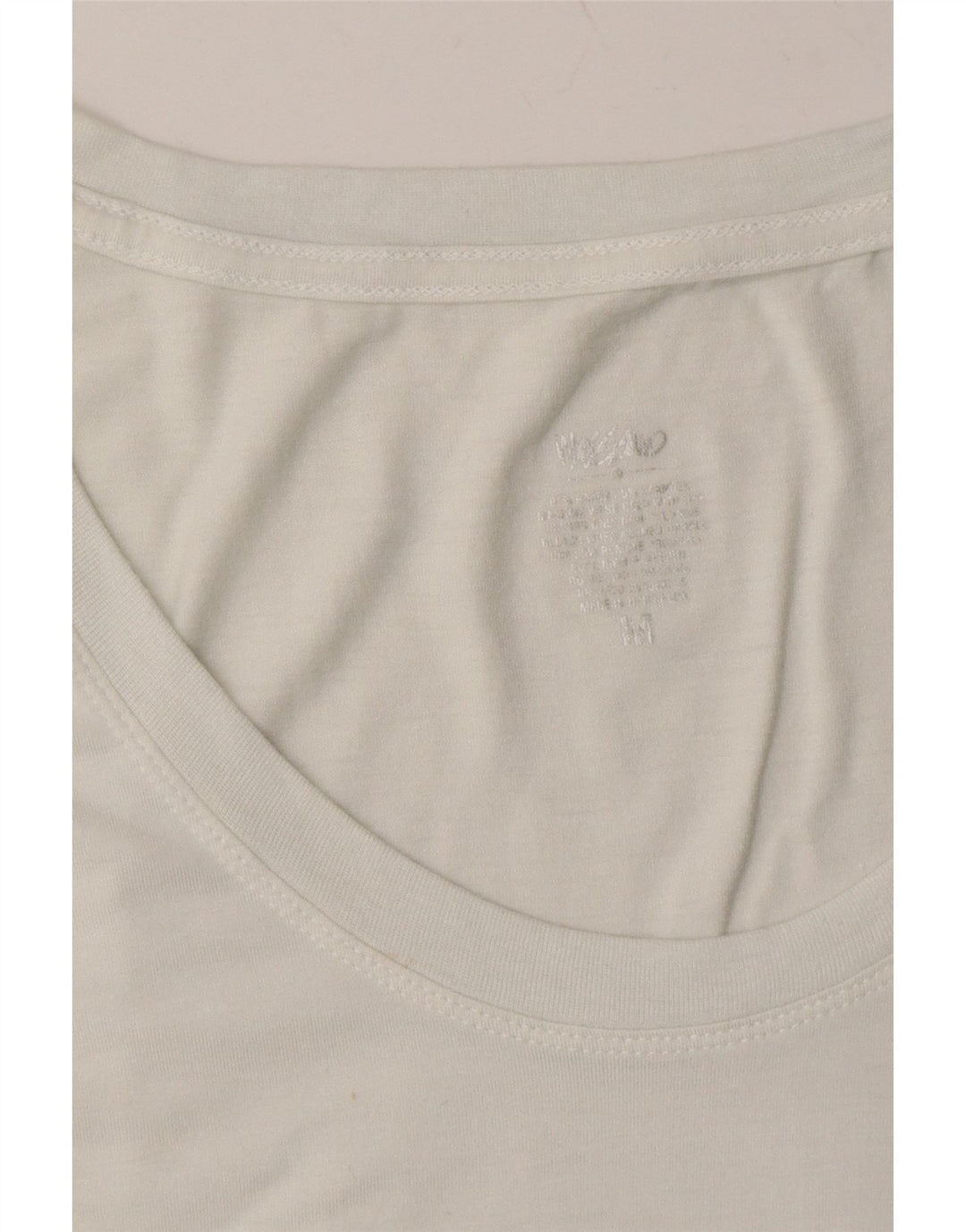 MOSSIMO Womens T-Shirt Top UK 12 Medium White Rayon Vintage Mossimo and Second-Hand Mossimo from Messina Hembry 
