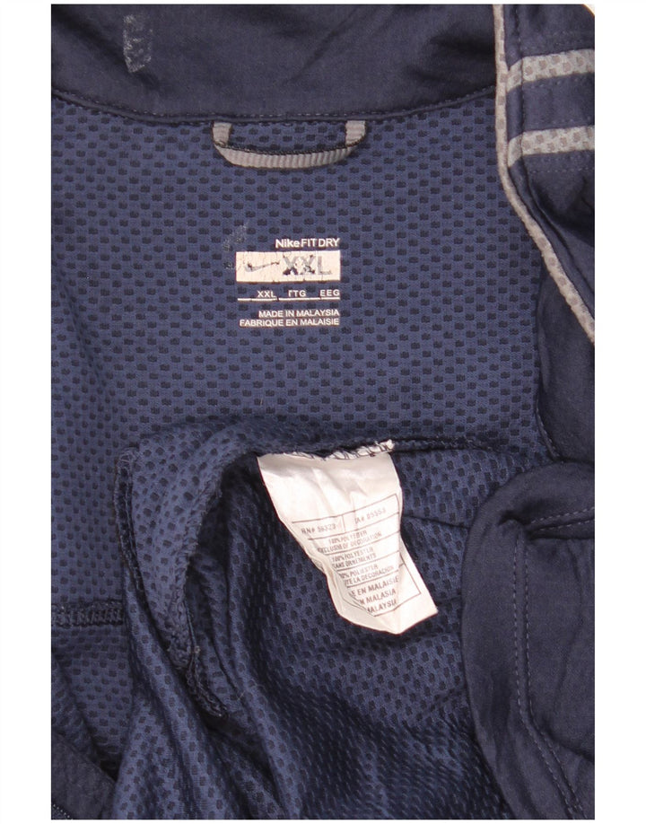 NIKE træningsdragt topjakke til mænd 2XL marineblå stribet polyester