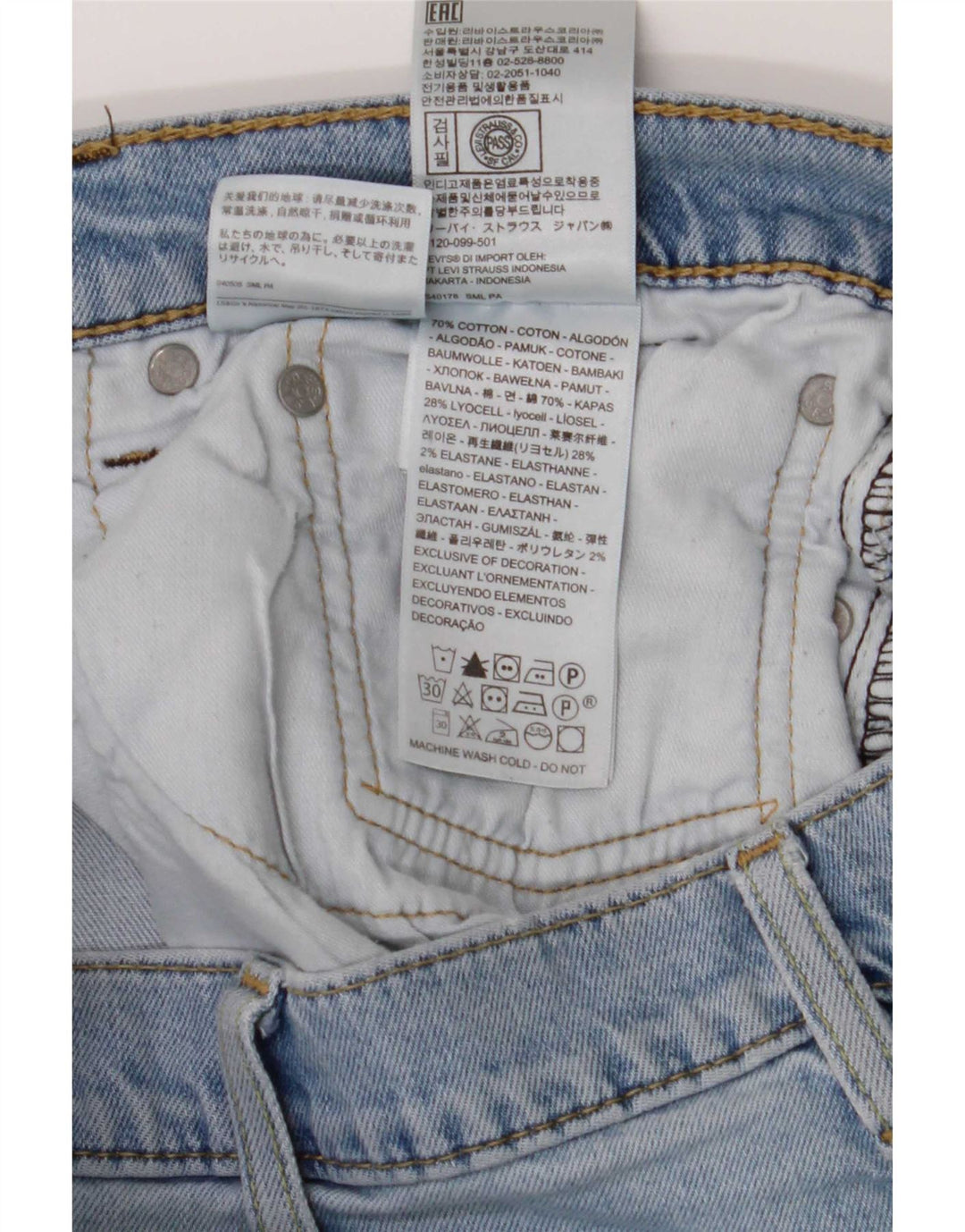 Levi's Herre 514 Straight Jeans W38 L32 Blå Bomuld