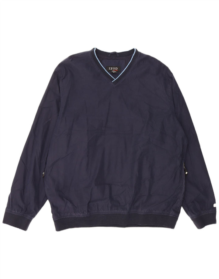 Izod Herre Pullover Træningsdragt Top XL Navy Blue Polyester