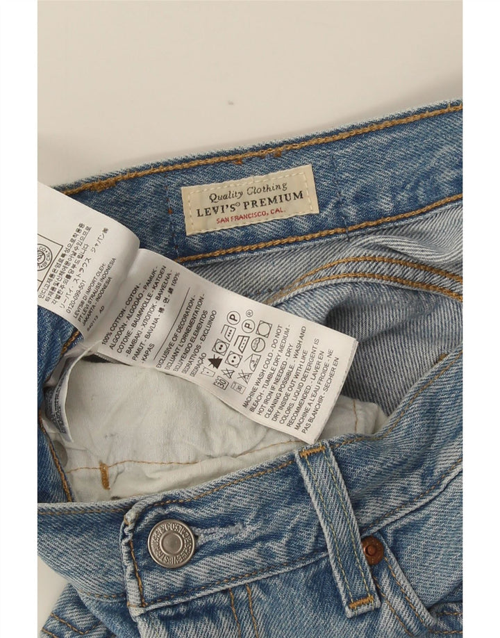 Levi's Womens 501 Distressed Straight Jeans W28 L28 Blå Bomuld