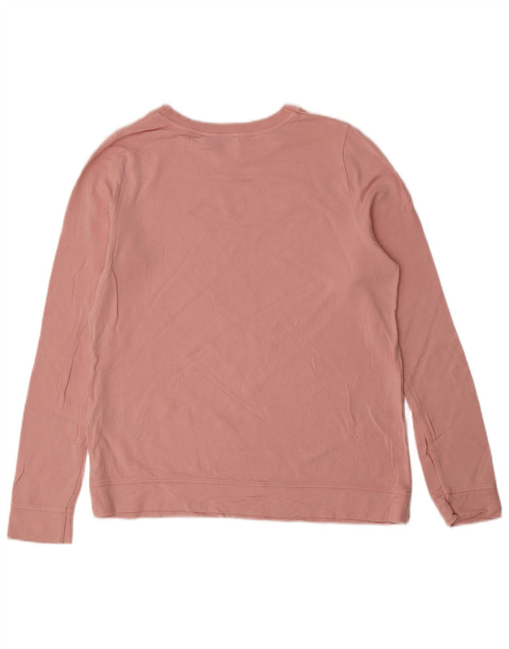 Oasis Dame Grafisk Sweatshirt Jumper UK 10 Small Pink Viscose