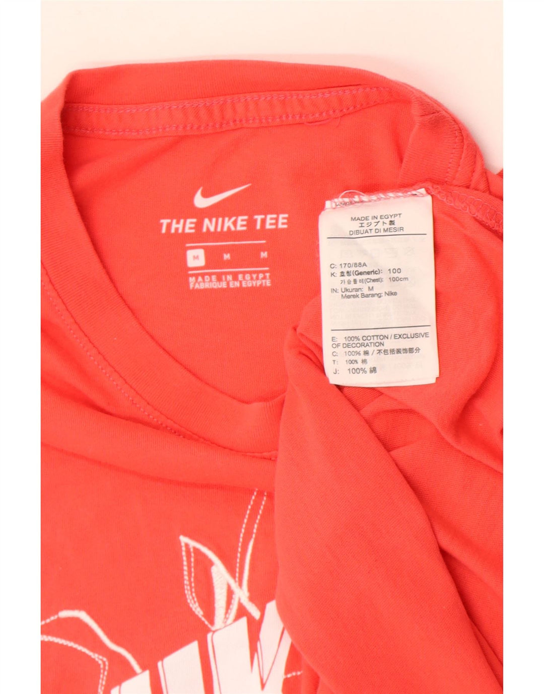 Nike grafisk t-shirt til mænd, medium orange bomuld