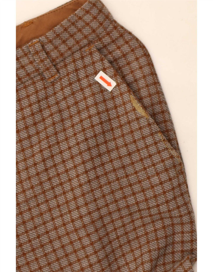 Pinko Slim Chino-bukser til kvinder W26 L26 brun ternet polyester