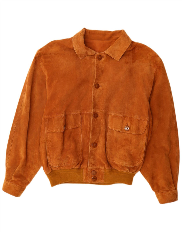 VINTAGE Bomberjakke i ruskind til mænd IT 52 XL Beige Læder