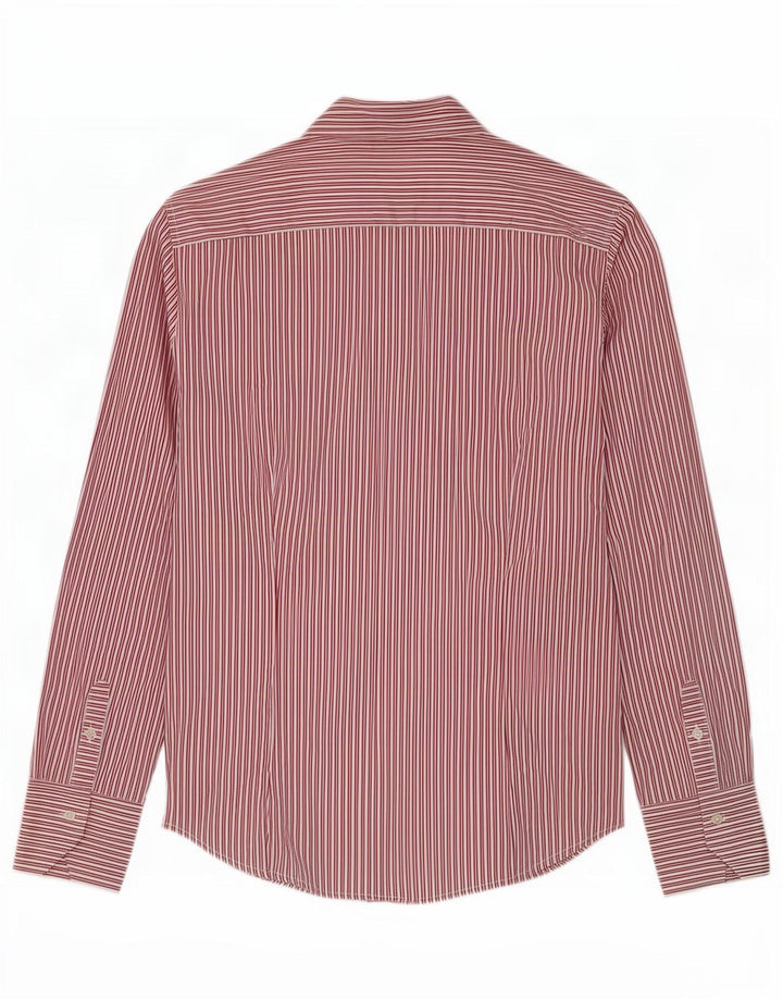 Benetton Womens Shirt UK 14 Large Red Pinstripe