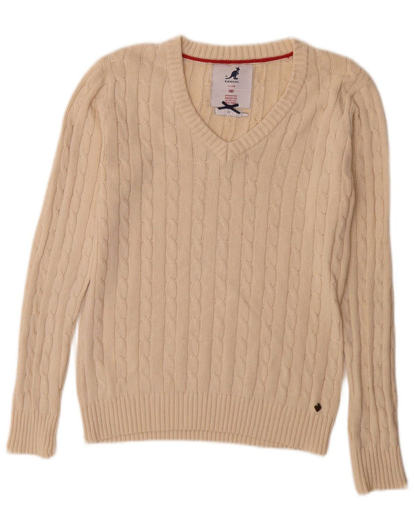 Kangol Dame V-hals sweater UK 10 Small Beige
