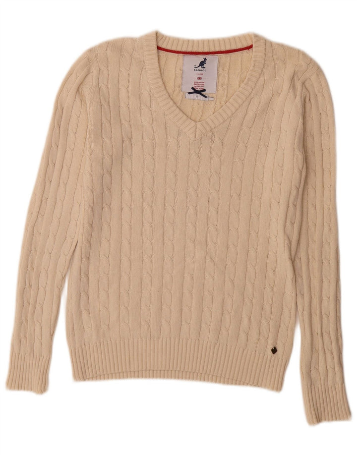 Kangol Dame V-hals sweater UK 10 Small Beige