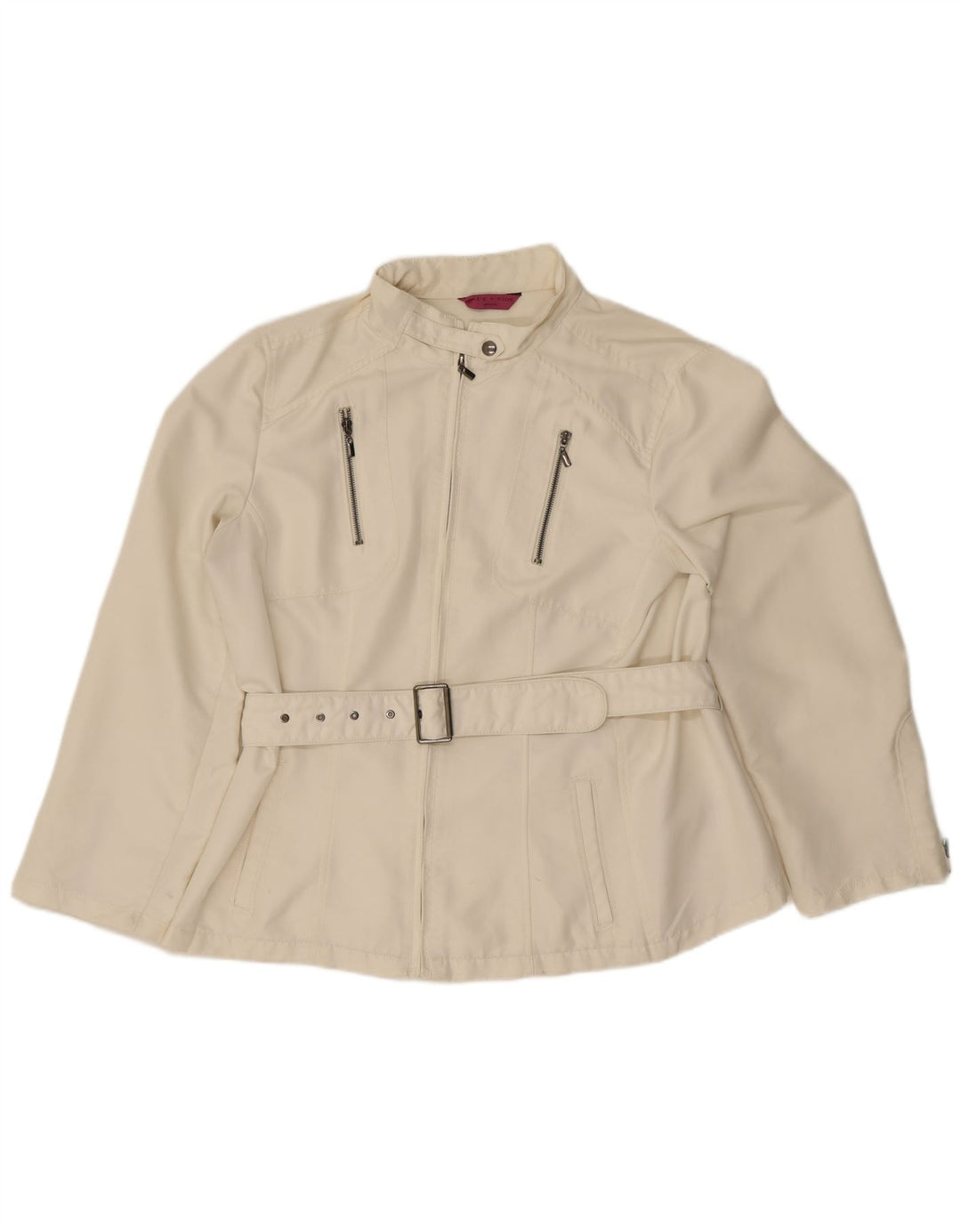 Blå Side Bomberjakke til kvinder UK 20 2XL Hvid Polyester