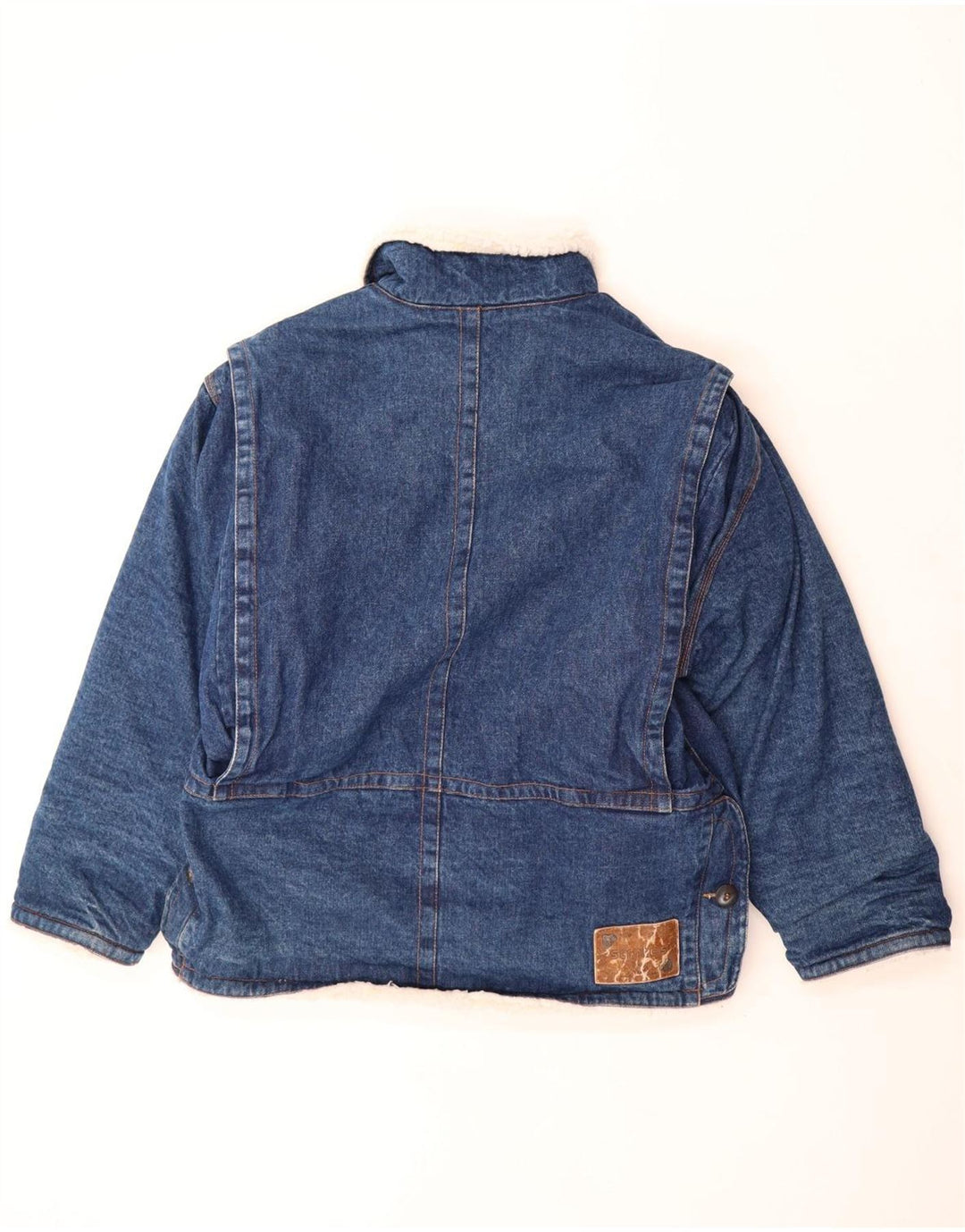STRATOS Herre Denim Sherpa Jacket UK 42 XL Blå Bomuld